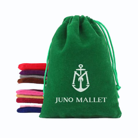 Drawstring velvet pouch with Logo 1