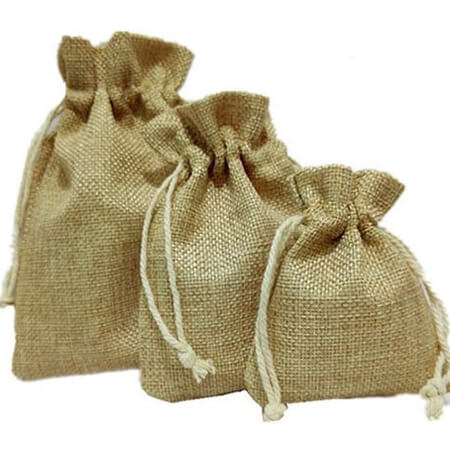 Natural linen favor bags small size 2