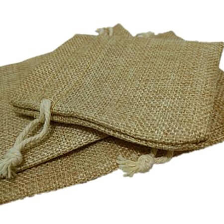 Natural linen favor bags small size 3