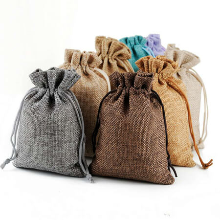 Natural linen favor bags small size 5