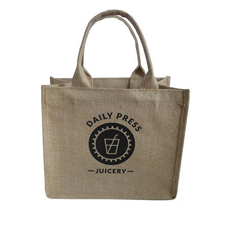 Promotional handle jute shopping bag 1