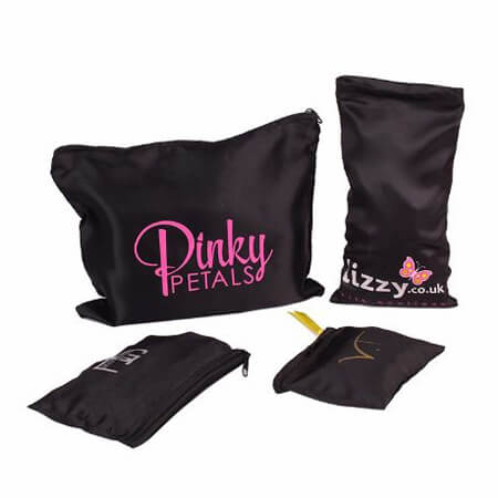 Custom Logo Printed Satin Bags Bulk Personalized Pouches for