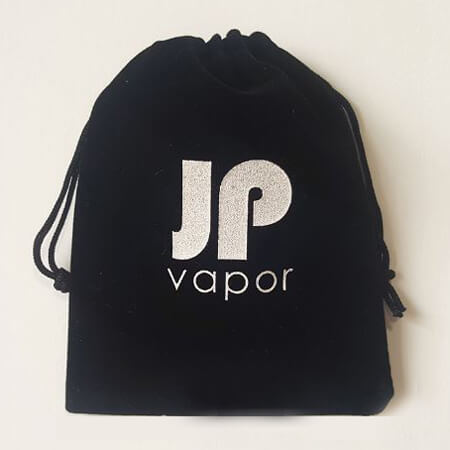 Black velvet bag with printed Logo 3