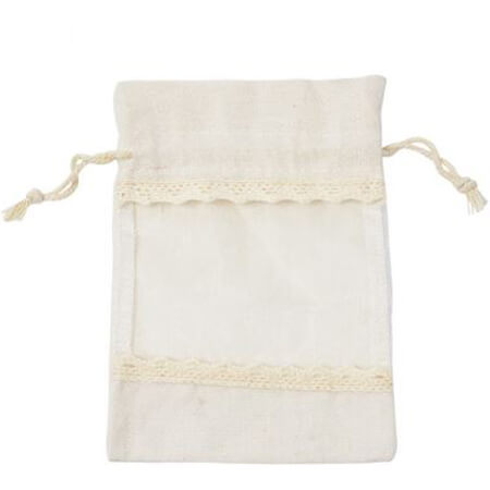Cotton drawstring bags with window 3