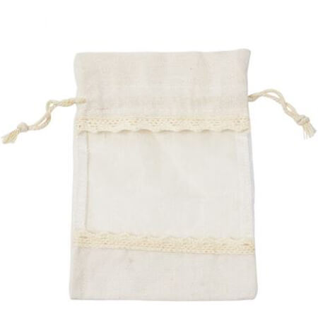 Cotton drawstring bags with window | Packingable