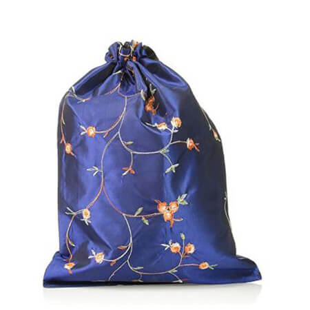 Embroidery silk satin drawstring bag 1