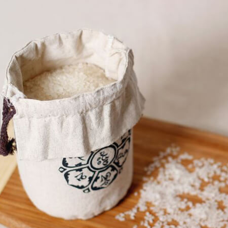 Linen bag round bottom rice wheat bag 2