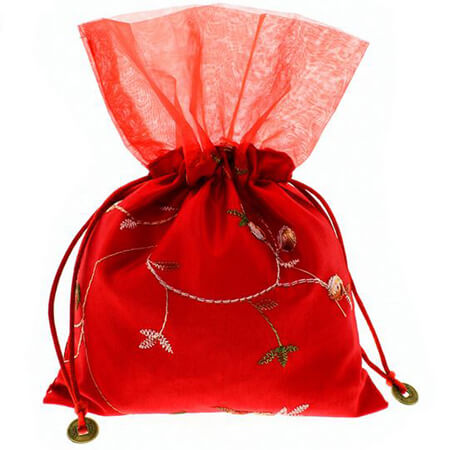 Satin bag with custom embossing 1