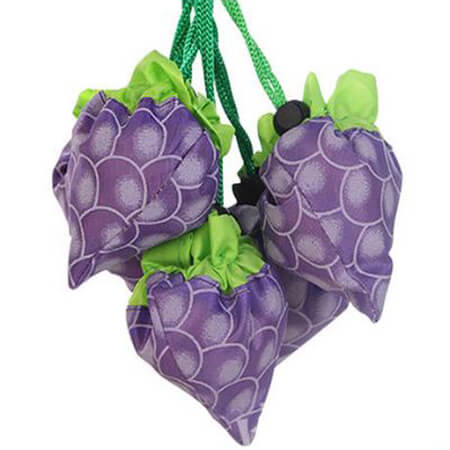 Grape shape foldable polyester drawstring bag 1