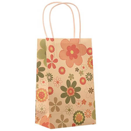 Small printing flower paper shopping bags 2