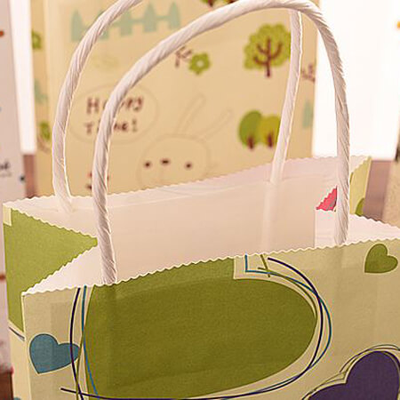 Small printing flower paper shopping bags 4
