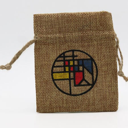 Promotional Small burlap drawstring pouch 3