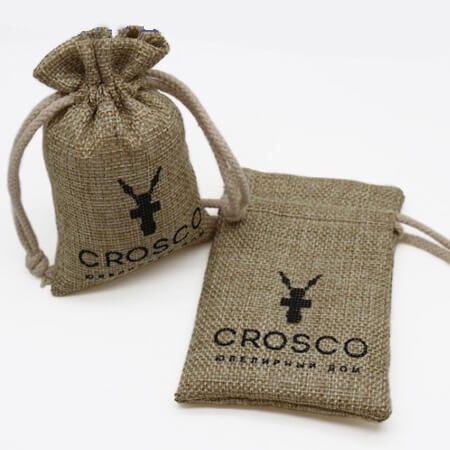 Recyclable burlap pouch with logo 1