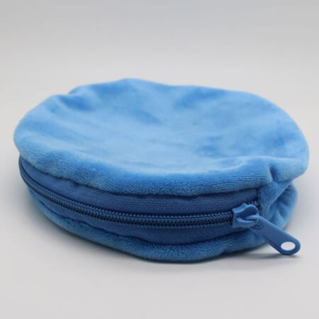 Round velvet pouch with zipper 1