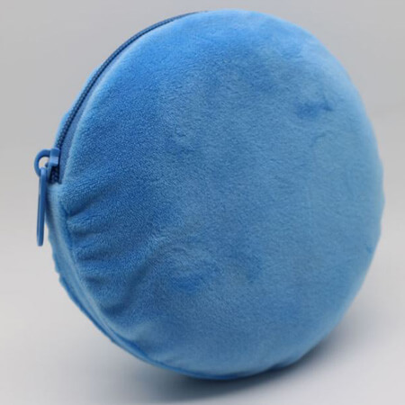 Round velvet pouch with zipper 2