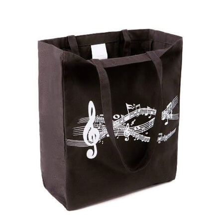 Black cotton bag with gusset 2