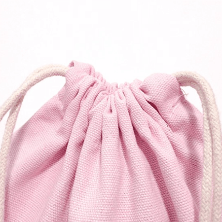 Pink cotton canvas drawstring bag 2