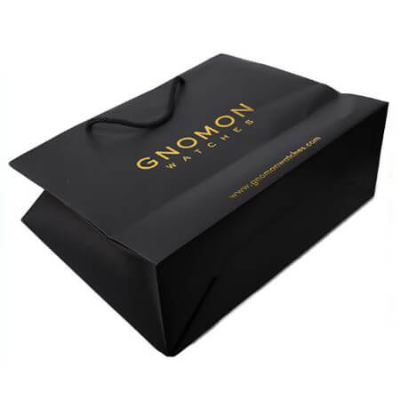 Louse Philippe Black Paper Bags With Foil Stamping for Shopping