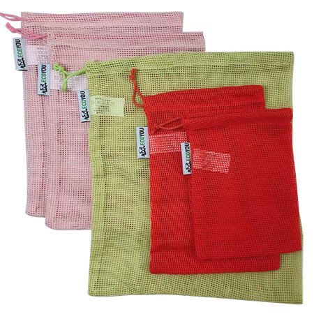 Colorful organic cotton mesh produce bag 1