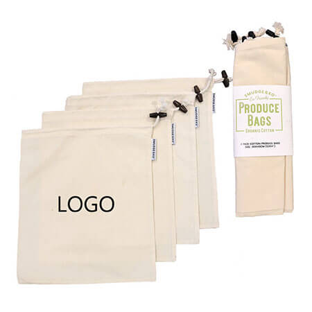 Custom printed organic cotton muslin bags 3