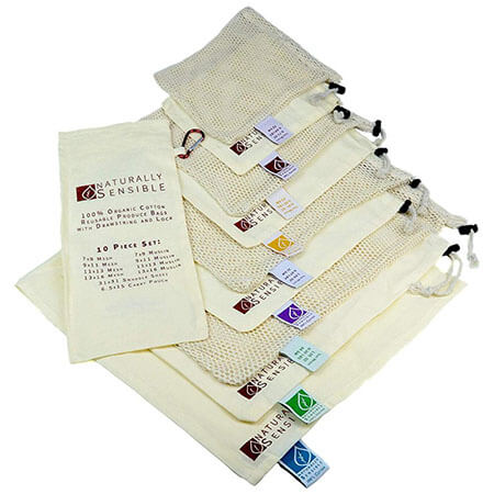 Produce bags in organic mesh & muslin 1