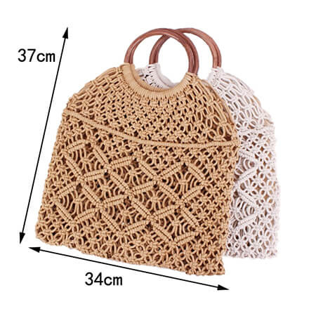 Cotton rope retro chic net handbag 2