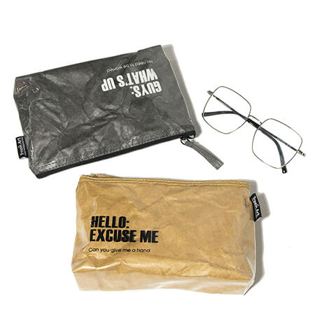 Custom Eco Friendly Reusable Tyvek Makeup Bag with logo