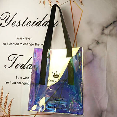 PVC laser gift shopping bag with customize logo 4