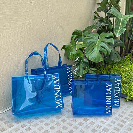 Reasuble Waterproof Clear Plastic PVC Shopping Handbag 4